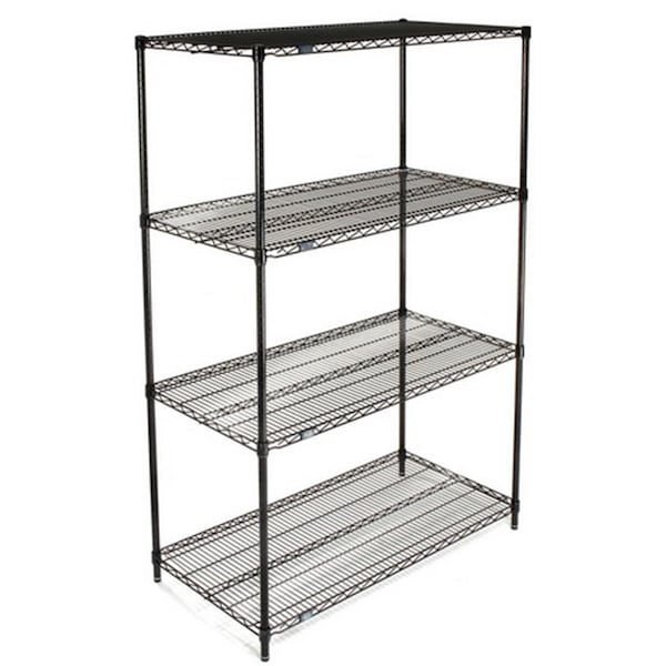 Nexel Epoxy 18 x 42 x 86 in. Starter Shelf Unit- Black 18428B - main